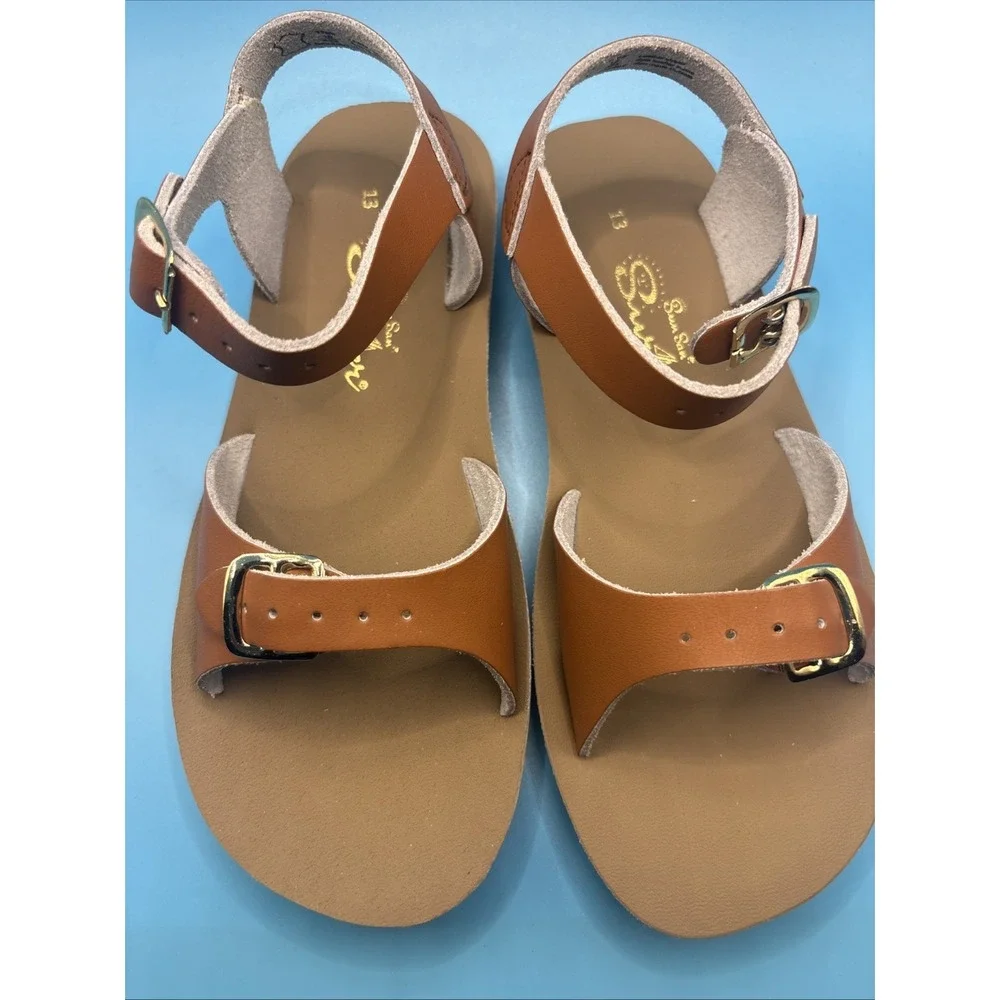 NEW SUN-SAN SALT WATER SANDALS TAN BROWN  TODDLER SIZE 13